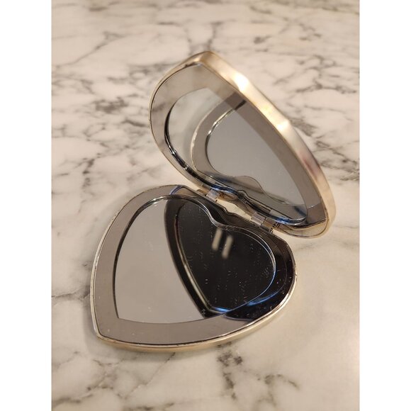 Things Remembered Heart Shaped Silver Compact Mirror With Bow Accent Engraveable - Picture 4 of 4